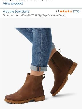 Sorel Emilie Leather Side-Zip Ankle Booties